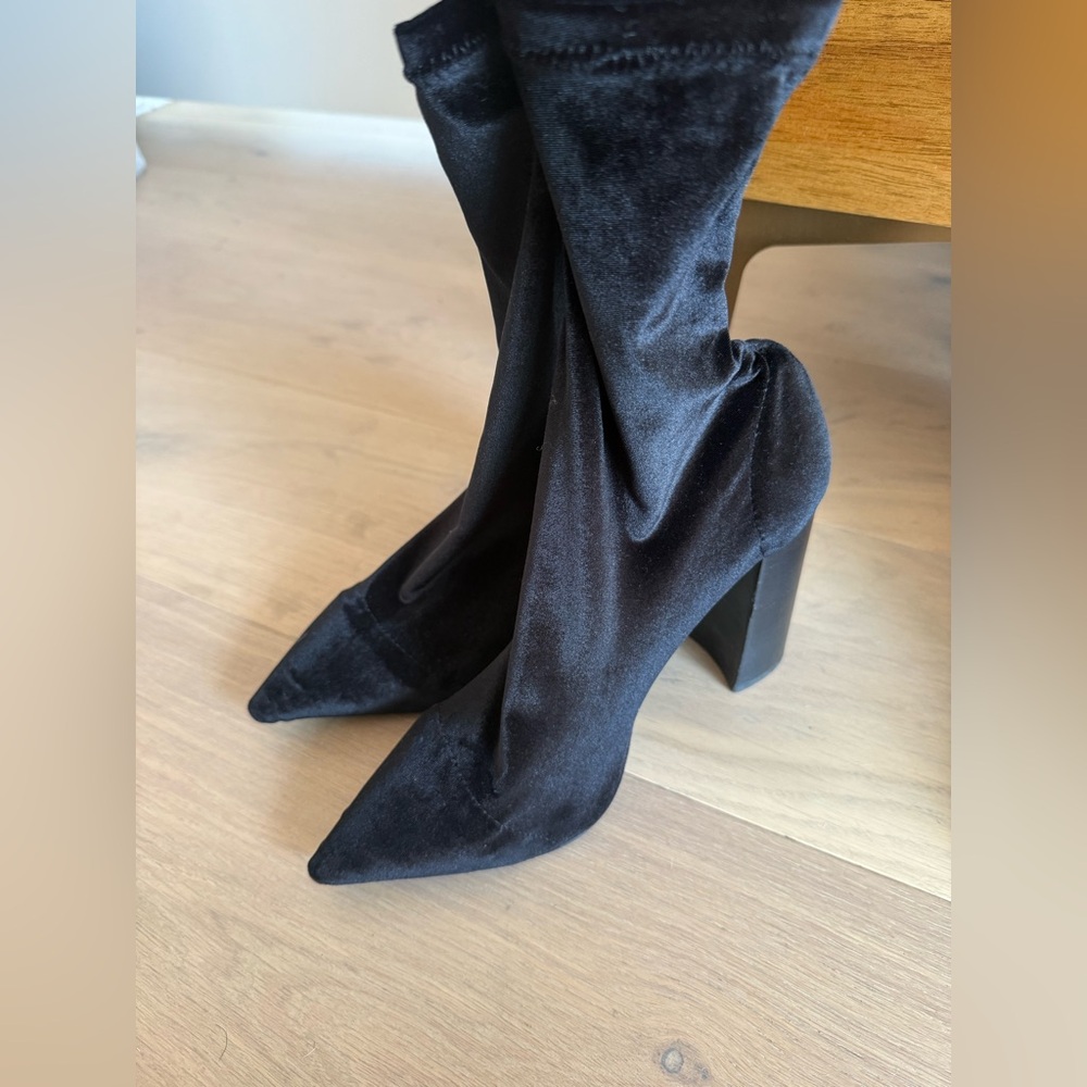 Tony Bianco Black Velvet Boots